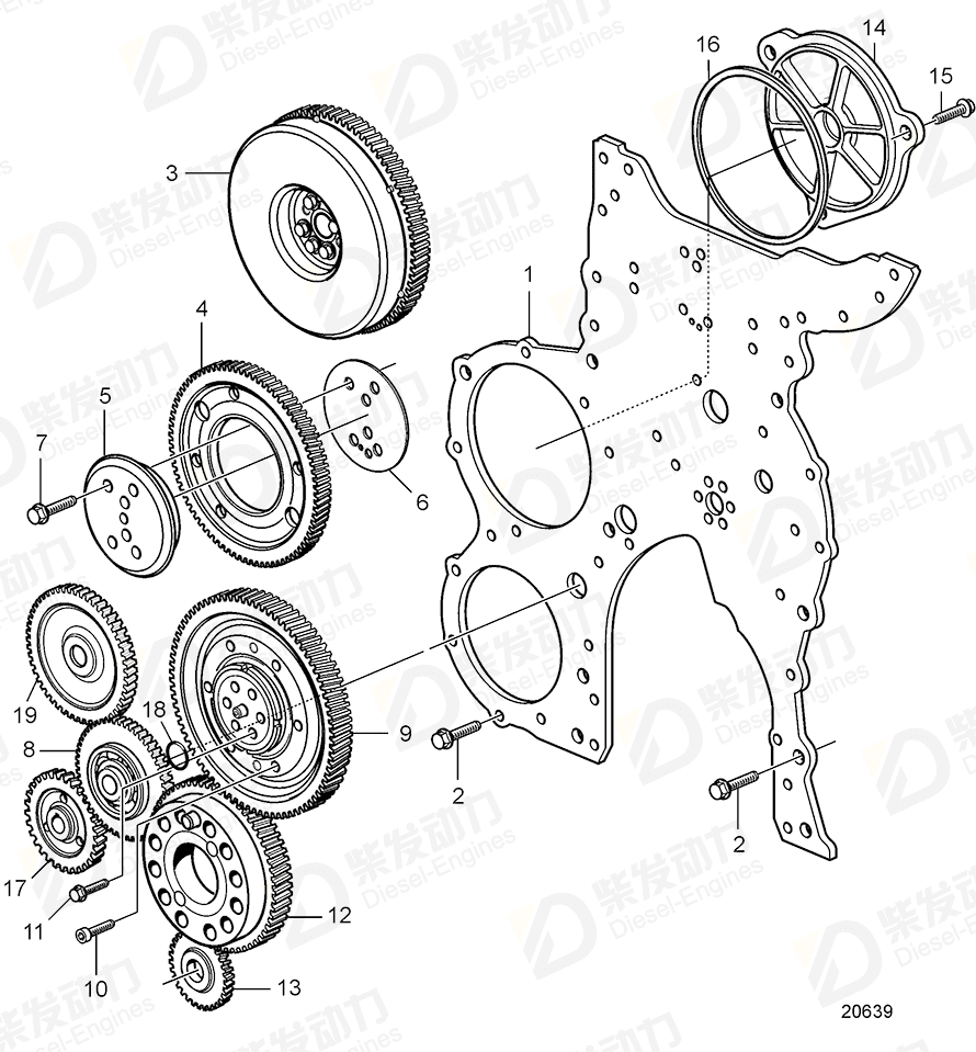 VOLVO Idler gear, camshaft 8148100 Drawing